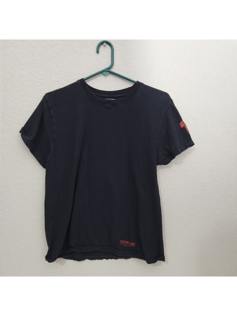 True Religion Black Graphic Logo Womens T-Shirt Medium 100% Cotton
